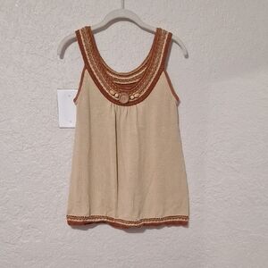 RXB-Beige and Brown Sleeveless Top